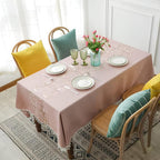 Floral Embroidered Polyester Tassel Tablecloth – image 4