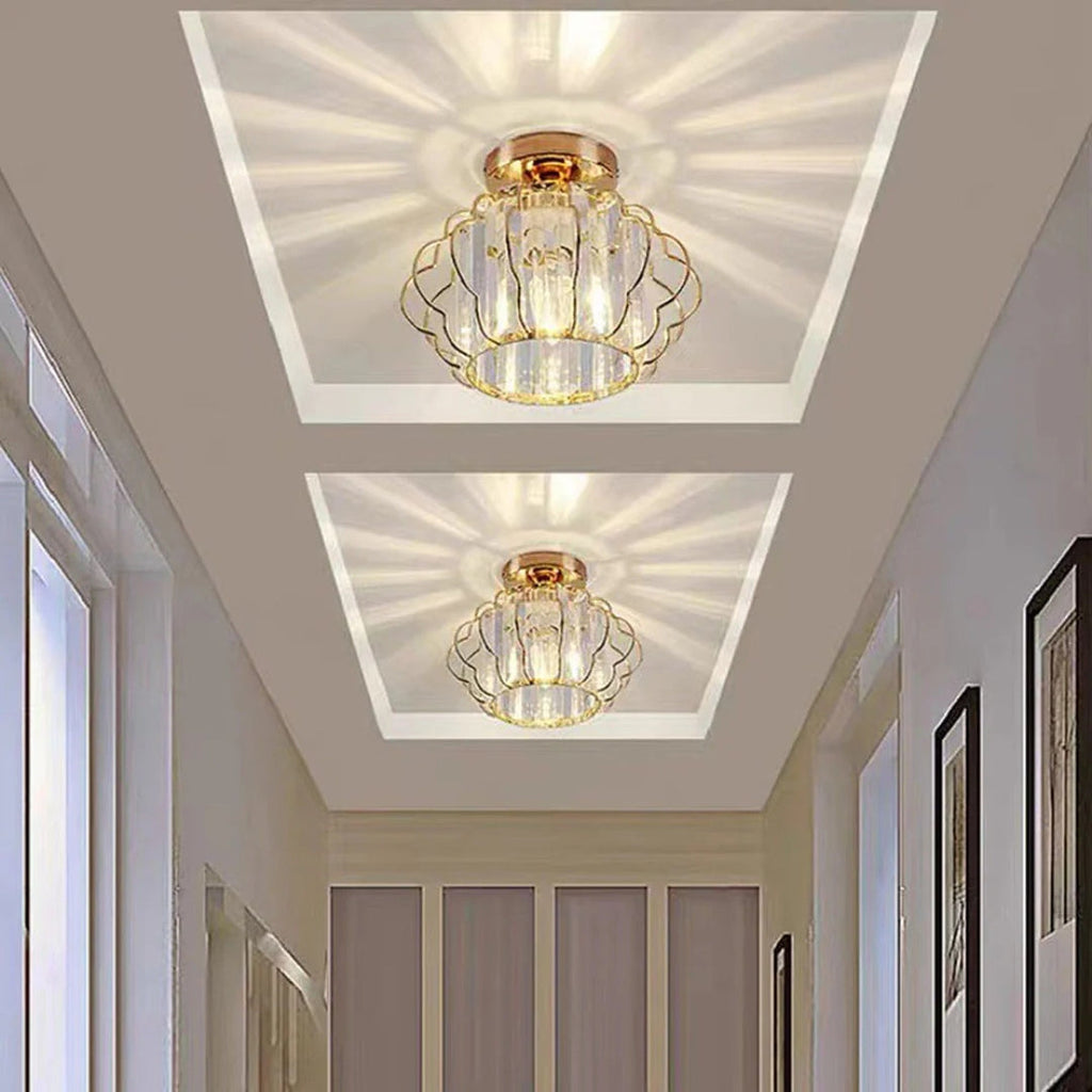 Prismatic Crystal Ceiling Light with Metal Fittings - view 13