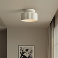 Pleated Ceramic Flush Ceiling Light, Ribbed Design - view 1