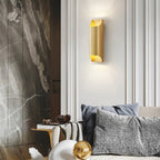 Metal LED Wall Sconce with Gold-Tone Interior - view 3
