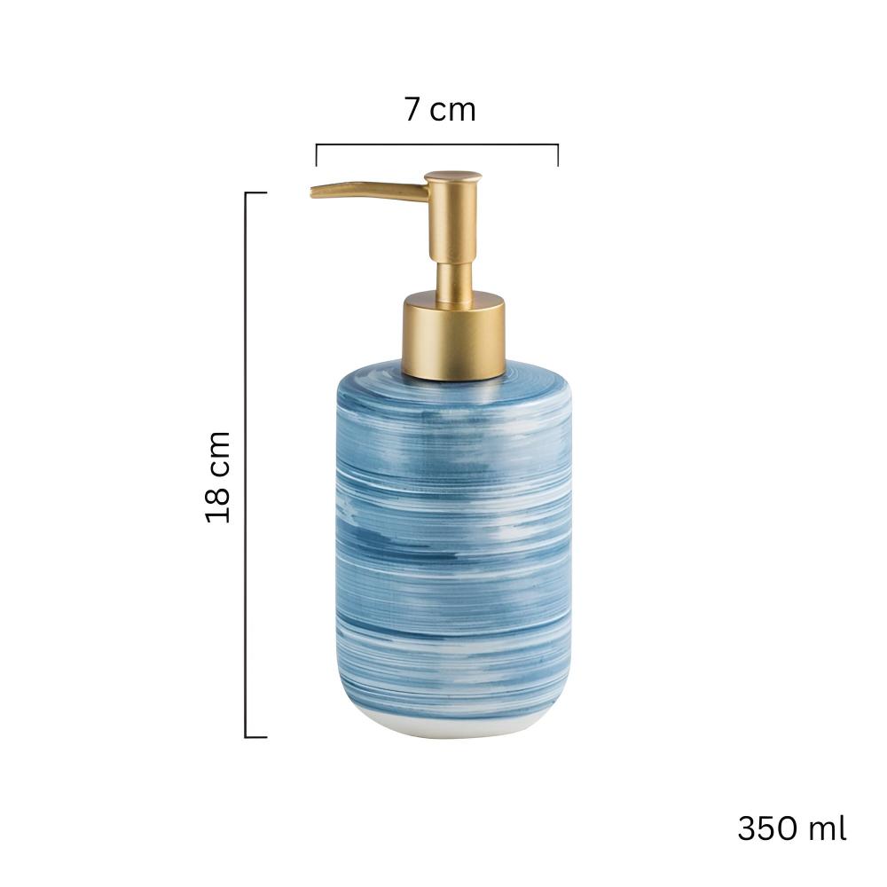 Striped Ceramic Soap Dispenser 350 mL – image 7