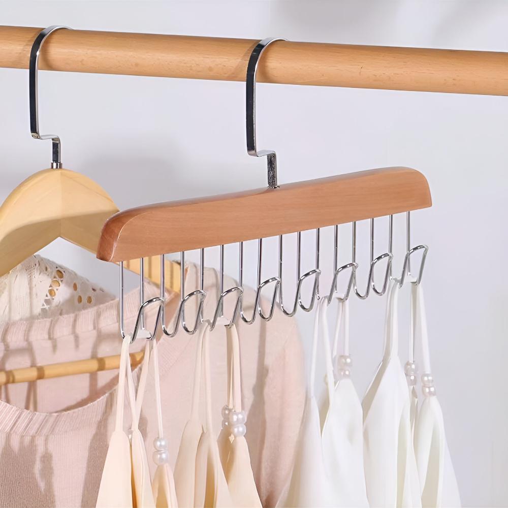 Wooden Eight-Hook Rotating Accessory Hanger – image 5