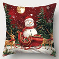 Santa and Snowman Christmas Cushion Cover – image 2