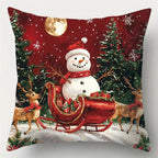 Santa and Snowman Christmas Cushion Cover – image 2