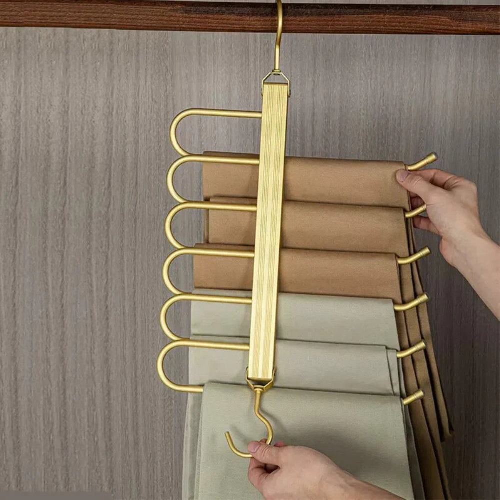Folding Six-Bar Aluminium Trouser Hanger – image 4