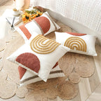 Geometric Embroidered Cotton Cushion Cover – image 1