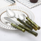 Green Bamboo Look Cutlery Set – product image 2