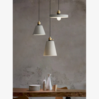 Geometric Concrete Pendant Light with Brass Detail - view 6