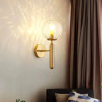 Glass Globe Wall Sconce with Black or Gold-Tone Frame - view 9