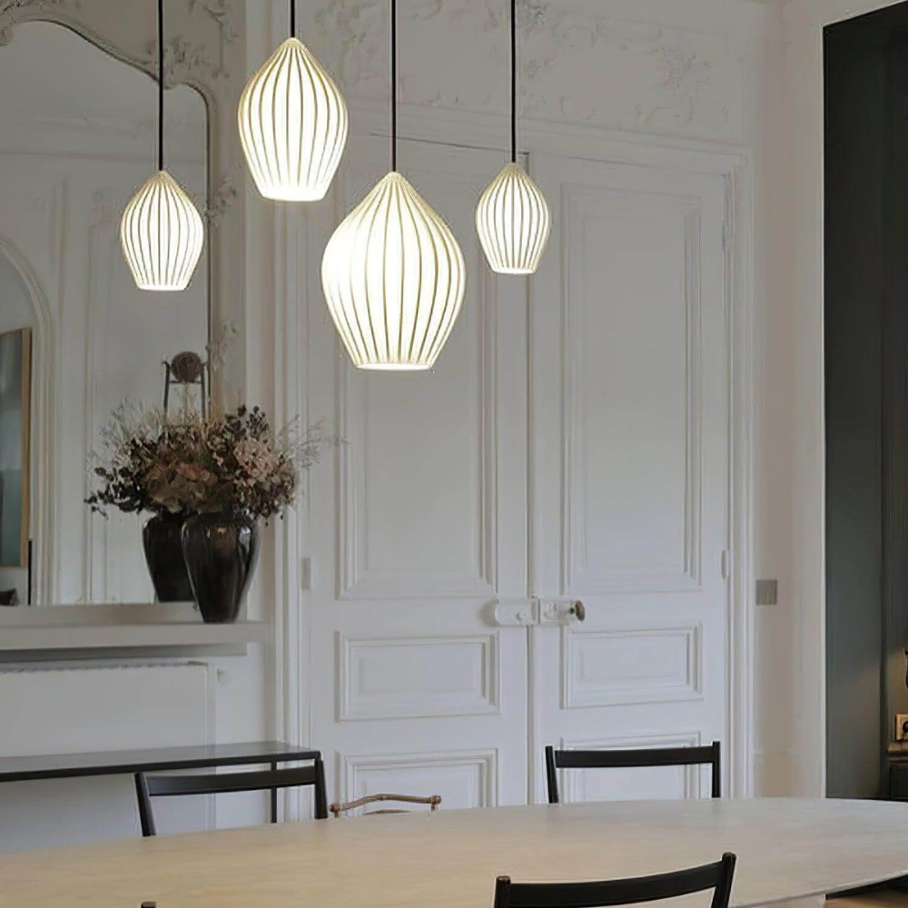 Ribbed Ceramic Teardrop Pendant Light - view 18