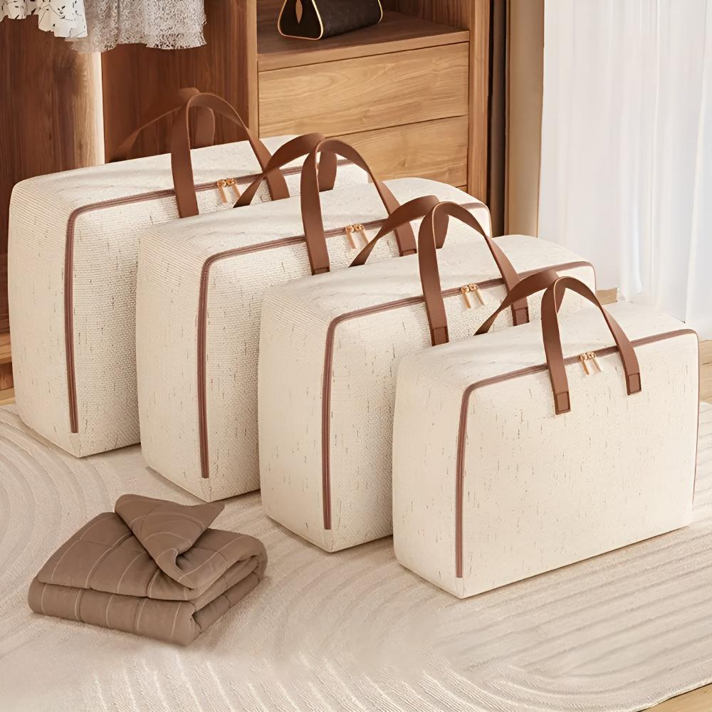 Linen Zip-Up Household Storage Bag – image 2