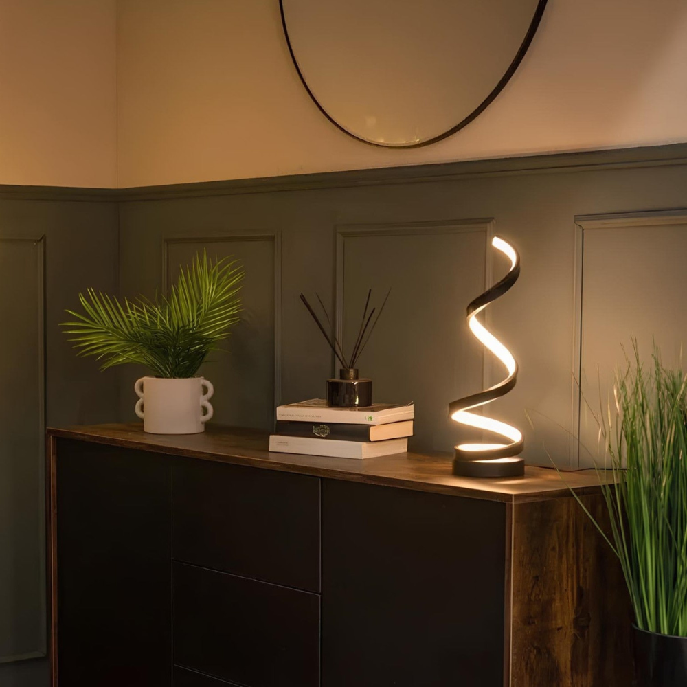 Spiral LED Table Lamp with Dimmable USB Lighting - view 5