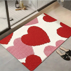 Doormat Heart Pattern Non Slip Polyester Entry Floor Mat