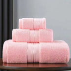 Cotton Bathroom Towel Set – 3 Pieces – image 6