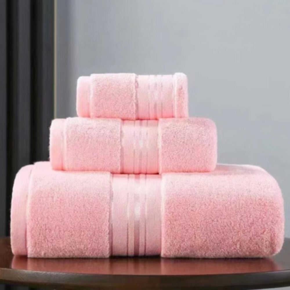 Cotton Bathroom Towel Set – 3 Pieces – image 6