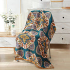 Reversible Diamond and Floral Cotton Bath Towel – image 3