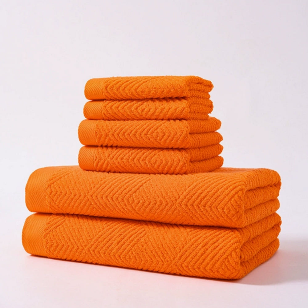 Cotton Bathroom Towel Set – 6 Pieces – image 5