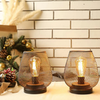 Battery-Powered Iron Mesh Table Lamp Set - view 8