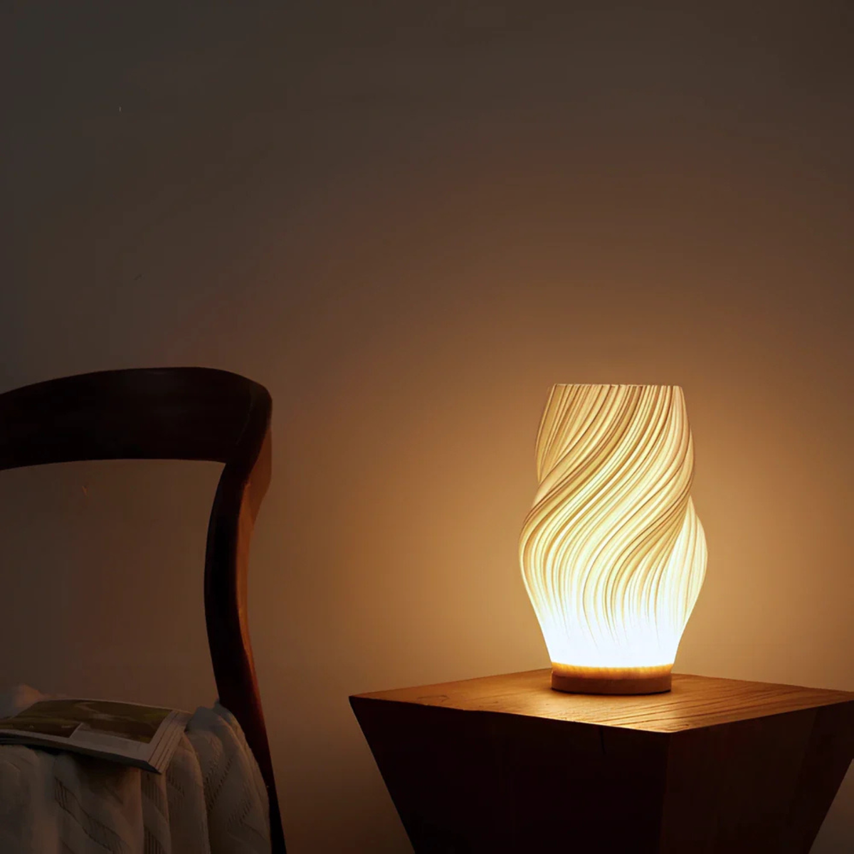 Textured Vase-Shaped LED Bedside Lamp with USB Cord - view 6