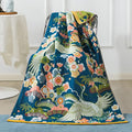Crane and Floral Cotton Bath Towel 90 × 180 cm – image 1