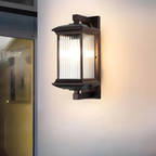 Tiered Glass Outdoor Wall Light, Warm White LED Porch Lamp - view 5