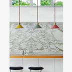 Matte Cone Pendant Light with Brass Fitting - view 6