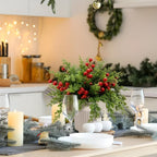 Artificial Pine Branch and Red Berry Decoration Set – image 1