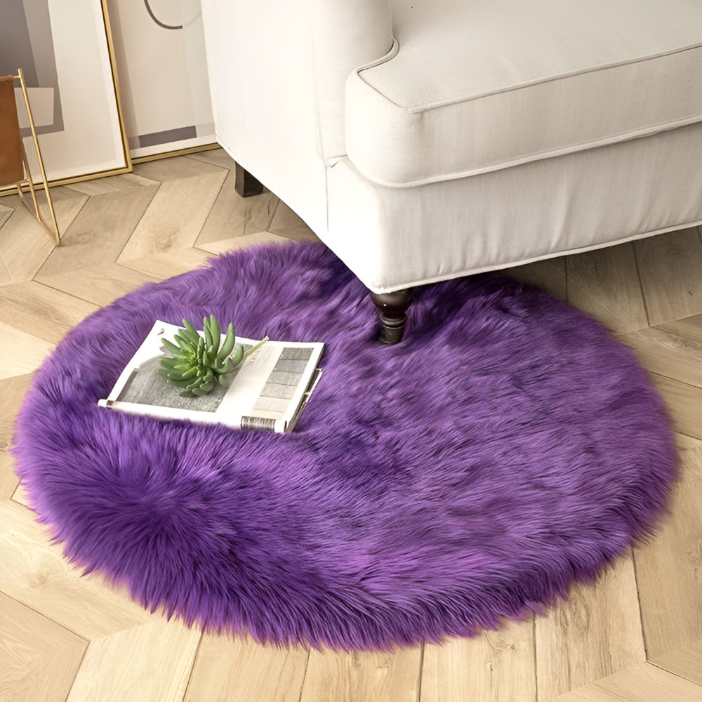 Round Velvet Pile Rug – image 3