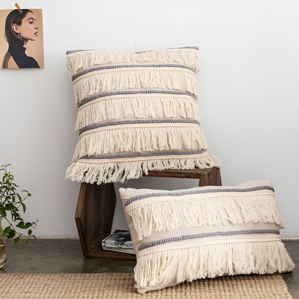 Fringed Linen Cushion Cover – image 8