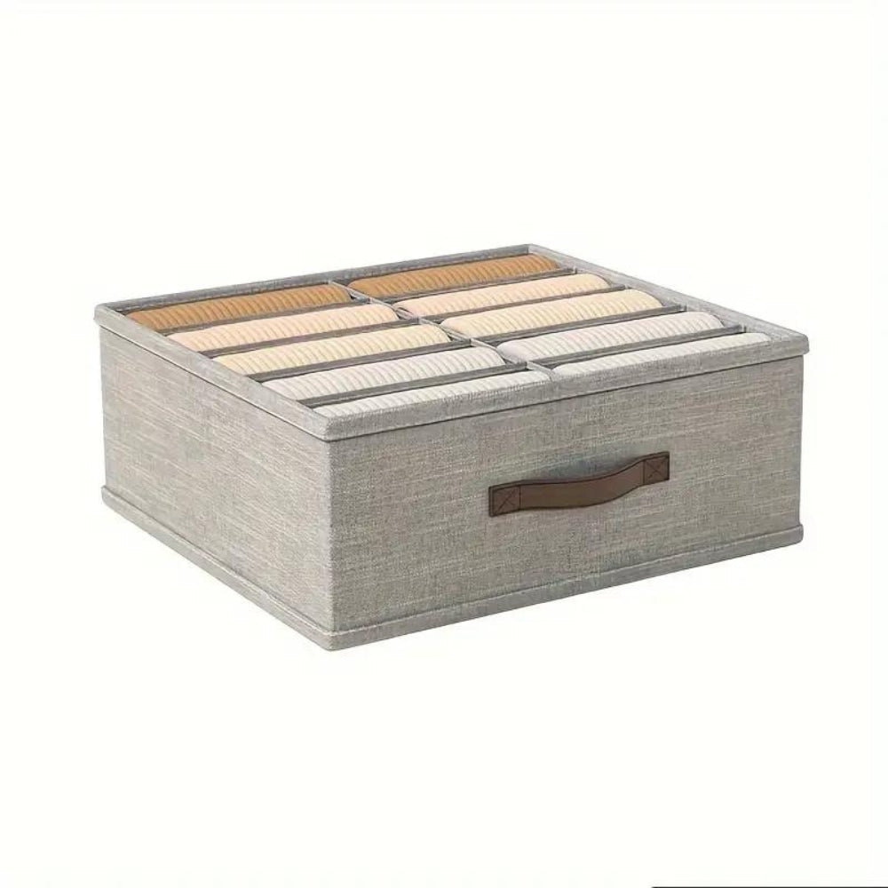 Fabric Compartment Storage Organiser with Pull Handle – image 1
