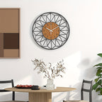 Silent Metal Wall Clock with Wood-Grain Centre — product view 10