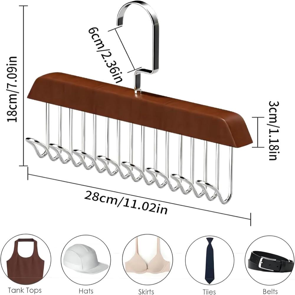 Wooden Eight-Hook Rotating Accessory Hanger – image 4