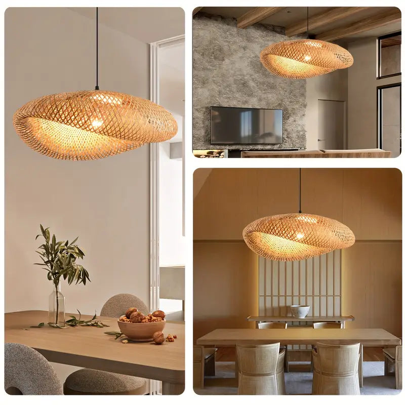 Handwoven Bohemian Rattan Pendant Lampshade
