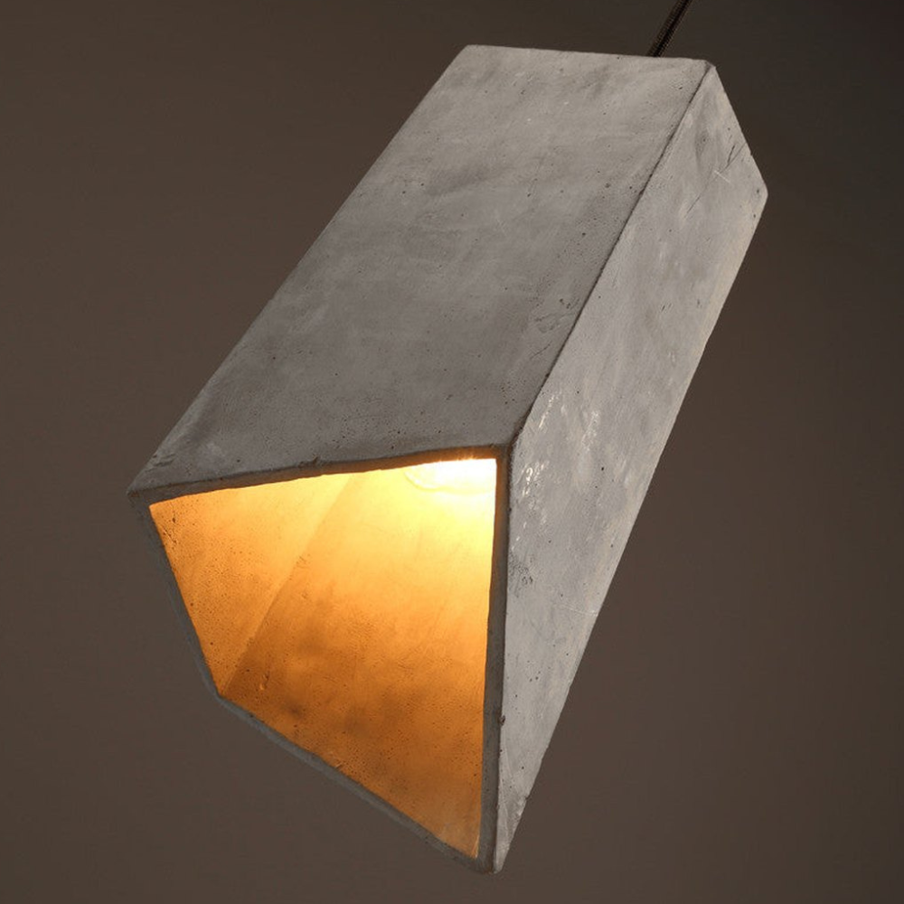 Asymmetric Concrete Pendant Light with Braided Cord - view 6