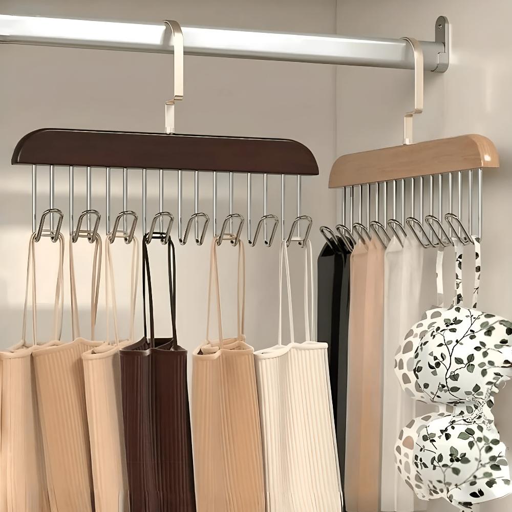 Wooden Eight-Hook Rotating Accessory Hanger – image 6