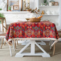 Geometric Jacquard Fringe Tablecloth – image 5