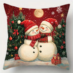 Santa and Snowman Christmas Cushion Cover – image 4