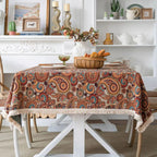 Paisley Floral Tassel Tablecloth – image 4
