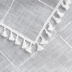 Grey Checked Cotton Linen Tassel Tablecloth – image 6
