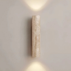 Travertine and Wood Wall Sconce with Up-and-Down Lighting - view 5