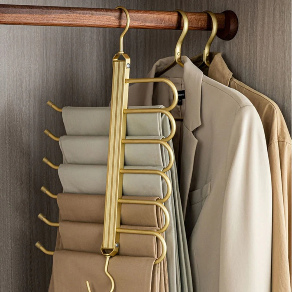 Folding Six-Bar Aluminium Trouser Hanger – image 5