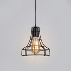 Geometric Wire Cage Pendant Light, Industrial Metal Design - view 5