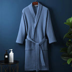 Waffle Bathrobe — Blue