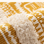 Yellow Geometric Fringed Rug – image 3