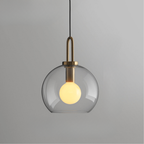 Glass Globe or Capsule Pendant Light with Brass Arch - view 23
