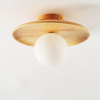 Wood-Shade LED Flush Ceiling Light, Scandinavian Style - view 18