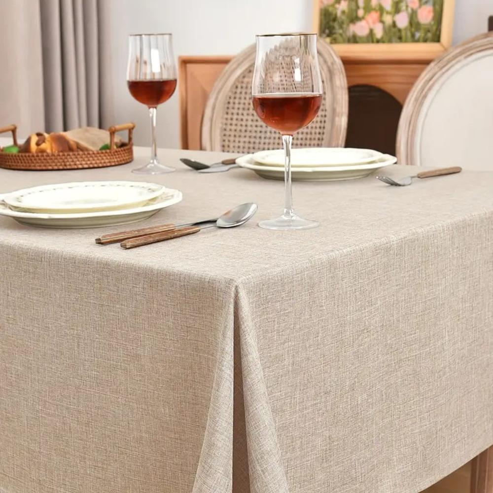 Plain Cotton Linen Dining Tablecloth – image 4