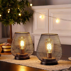 Battery-Powered Iron Mesh Table Lamp Set - view 7