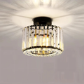 Crystal Prism Flush Ceiling Light with Cylindrical Frame - view 1