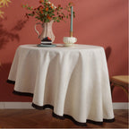 Fringed Linen Blend Tablecloth